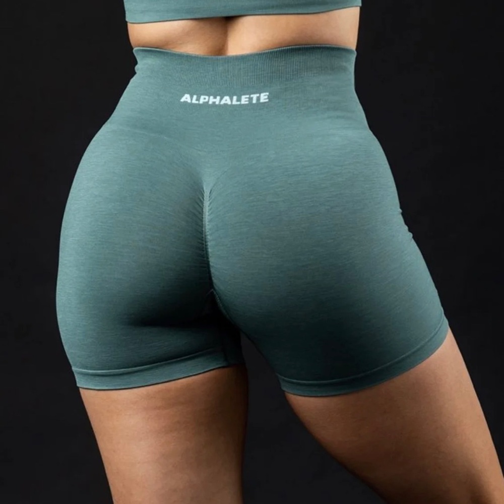 Alphalete amplify shorts (nomadic blue)